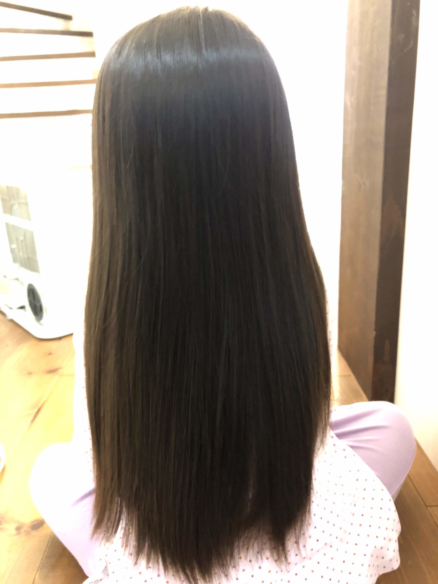 娘の髪、ヘアブラシ完了